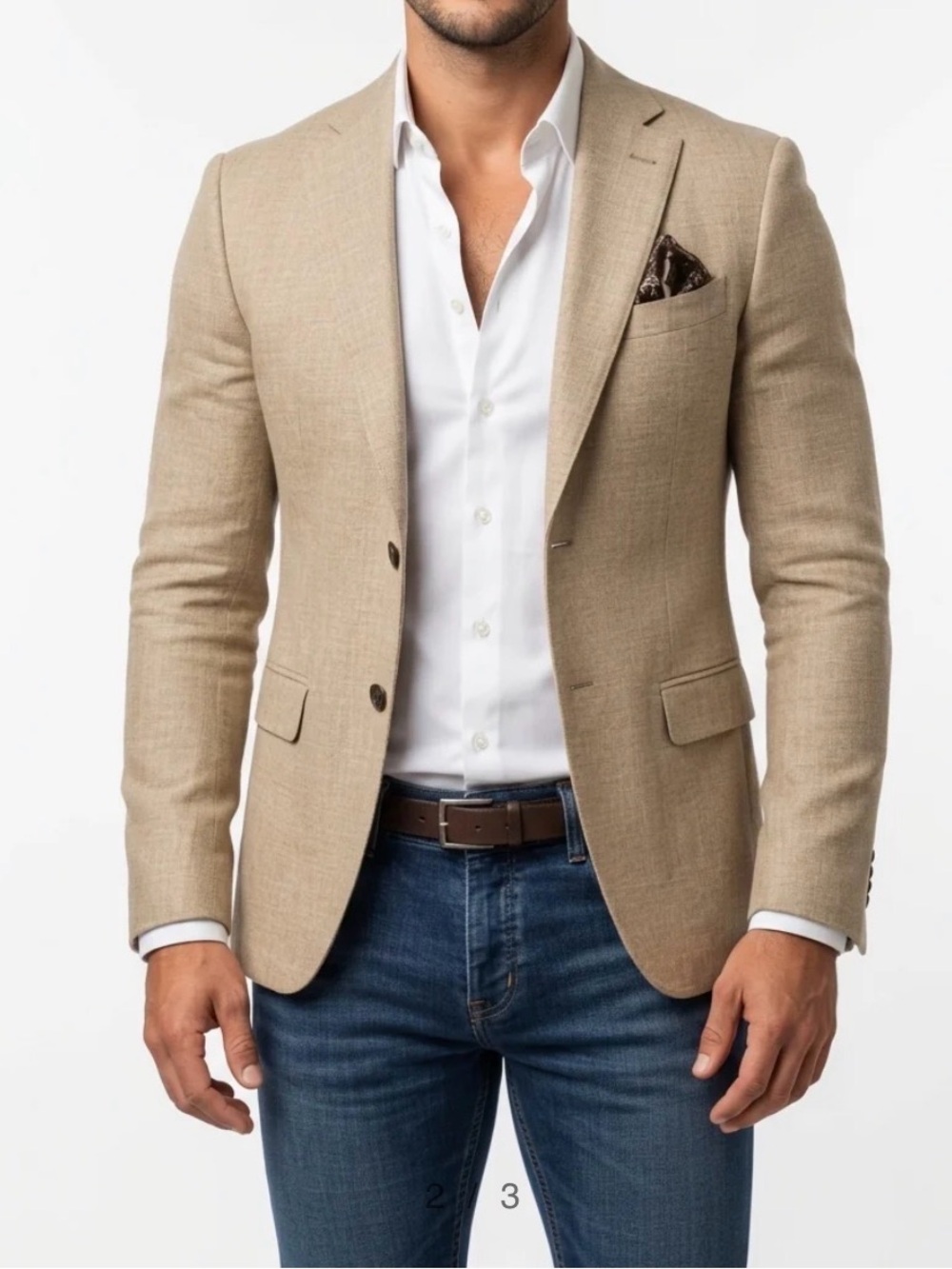 Reserved Beige Coat - Two-Button Tailored Blazer